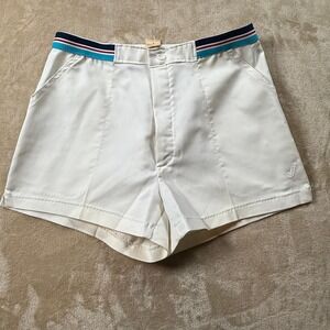Vintage Jantzen Center Court Tennis Shorts White‎ Striped Waistband Mens Size 36